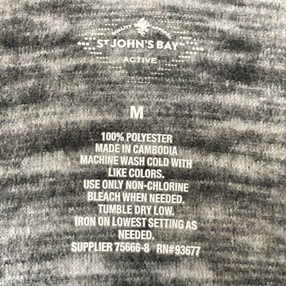 St. John’s Bay variegated gray half zip fleece with thumb holes & tunnel pocket - Picture 9 of 10